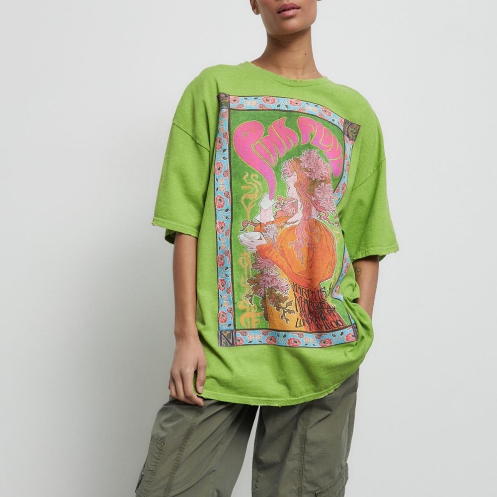 Urban Outfitters Pink Floyd Oversized Graphic Band Tee